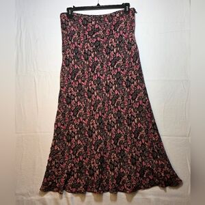 Ann Taylor Floral Silk A-Line Skirt Size 14